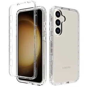 360 2 in 1 Shockproof TPU PC Clear Case For Samsung Galaxy S24 Plus S23 Ultra S22 S21 FE S20 S21 S10 S9 Hybrid Phone Cover