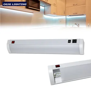 high quality aluminum base 6w 10w 15w indoor kitchen led cabinet linear light with plugs