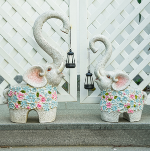 Lampe éléphant à énergie solaire ornements de jardin famille d'accueil cour balcon aménagement paysager cour déco jardin extérieur pot de fleurs - Product Image 4