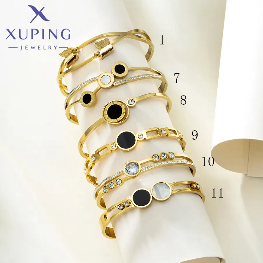 TTM xuping Neueste Design Schmuck Zirkon Armband Luxus 14 Karat Gold Farbe Edelstahl Mixed Style ARMBAND für Frauen