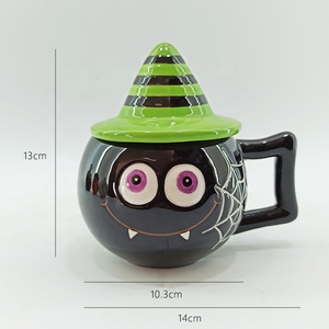 Tazza da Caffè in Ceramica a Forma di Mummia per Halloween, Tema Nightmare Before Christmas, Calderone per Pozione con Coperchio a Forma di Cappello da Strega - Product Image 4