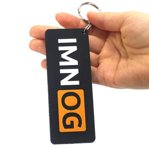 Llavero de PVC Personalizado, Rectangular, Negro, Ligero, Regalo Promocional, Logotipo Personalizado, Texto, Gráficos - Product Image 2