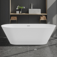 Baignoire autoportante moderne en acrylique avec drain – Vente directe fabricant – Design tendance pour salle de bain – DM908-1500T CE/CUPC