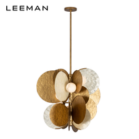 Lustre suspendu LED contemporain en fer doré rustique à hauteur réglable pour salle à manger, taille moyenne, décoration intérieure