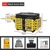 SLKE 45L Coffre arrière de moto blindé portable multifonctionnel en alliage d'aluminium imperméable et durable pour