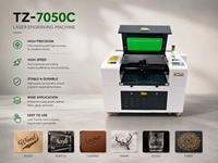 Tounjen 7050 Nueva Máquina de Grabado Láser CO2 de Alta Precisión con Refrigeración por Agua, Control Ruida, CNC, para Acrílico, Madera, Papel, Piedra, Vidrio, AI, DST