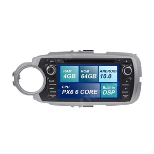 PX6 IPS dello schermo di 4 + 64G Android 10.0 Car DVD Stereo Multimediale unità di Testa Per Yaris 2012-2015 auto PC Auto Radio Audio di Navigazione GPS