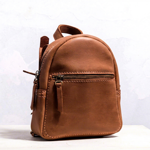 Mochila Mini de Cuero Genuino Personalizada al por Mayor, Proveedor OEM, Bolsos de Cuero Vacuno Vintage Pequeños, LSBP-0061 - Product Image 1