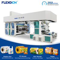 Imprimante flexographique automatique 8 couleurs, type tambour central, 250 m/min, impression sur tissu non tissé