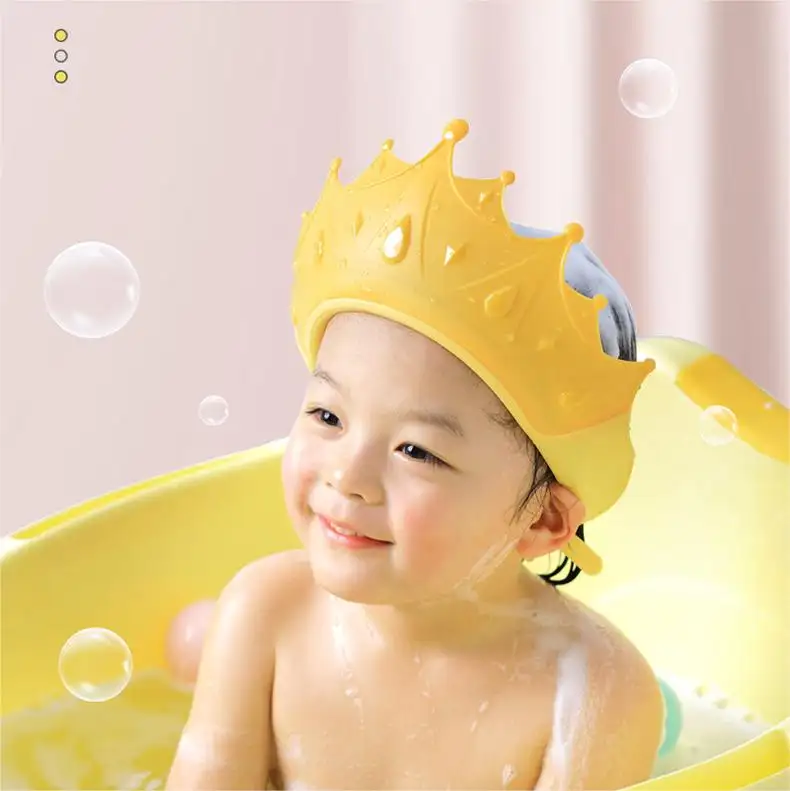 조정 가능한 크라운 소프트 어린이 입욕 샴푸 모자 EVA 두꺼운 샤워 보호 아기 샤워 캡