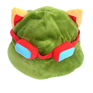 남녀 공용 주문 제작 자수 방수 인조 퍼 버킷햇, 티모 코스튬 코스프레 파티 낚시용 액세서리 - Product Image 1