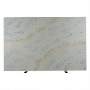 Dalles de quartz artificiel haut de gamme Union Quartz Vietnam Calacattra Starry Blue, 20 mm, pour plans de travail de cuisine, salle de bain et tables. - Product Image 1