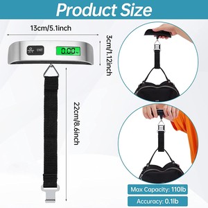 Commercio all'ingrosso argento ABS T bilancia bagagli a batteria digitale LCD appeso bilancia elettronica per <span class=keywords><strong>viaggio</strong></span> pesatura valigia - Product Image 2