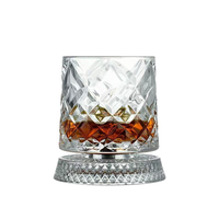 Verre à whisky rotatif à paroi simple en cristal, Tumbler cinétique 360°, Cadeaux pour hommes et papas, Articles de fête, Nouveautés, Bouteille d'eau