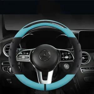 Automotive Supplies Steering Wheel Cover Short Plush 4 Seasons Available Non-slip Breathable Car Handle Cover