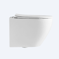 WC suspendu en céramique blanc de haute qualité au design moderne, avec chasse d'eau à décharge directe, pour salle de bain de villa