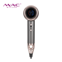 Sèche-cheveux haute vitesse MAC Advanced 1800W, moteur BLDC 110000 tr/min, technologie ionique, écran LCD intelligent, utilisation en salon et à domicile