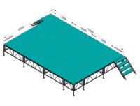 Plateforme de scène modulaire en alliage d'aluminium, charge lourde 750 kg, structure carrée portable pour concerts, expositions et événements