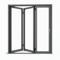 Puerta Plegable Comercial Moderna de Aluminio para Restaurante, Hotel, Tienda, Baño, Puerta Plegable de Vidrio Resistente con Aislamiento Térmico