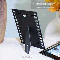 Bingkai Foto Kaca Hitam Vintage Model Strip Film, Bingkai Gambar Kaca Vertikal atau Horizontal untuk Pajangan Meja di Rumah atau Kantor