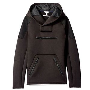 Nouvelle veste pour homme 2023, taille ajustée, intérieur en néoprène doublé de polaire, coupe-vent, imperméable, sweat à capuche noir technique - Product Image 4