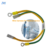 Kabel Jumper Grounding dengan Terminal Ring 0.75mm² Kabel PVC 250mm Kuning Hijau untuk Pembumian Peralatan