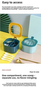 Juego de recipientes para condimentos, multi-compartimentos, a prueba de humedad, de PVC, todo en uno, para sal y pimienta. - Product Image 6