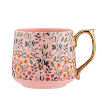 Mug à café en céramique de luxe, design floral européen, 4 couleurs, pour cadeaux souvenirs