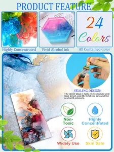 Factory price 24 vibrant colors alcohol ink pigment organic liquid dye for resin craft