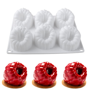 Moule à gâteau mousse framboise, moules en silicone fraise banane pour la pâtisserie, le pudding, les desserts, le chocolat, les outils de décoration de gâteaux aux fruits - Product Image 1