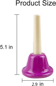 Set di campane colorate a 8 note per campanelli per bambini strumento a percussione per bambini - Product Image 3