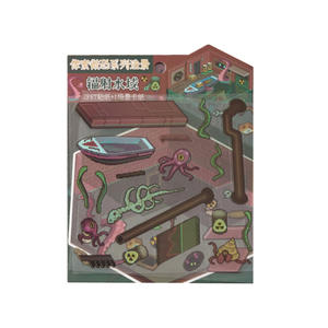 2 Stickers 1 Scènekaart/Pak Miniatuur Decorstickers Pixel Micro-Horror-Serie Handgemaakt Diy Speelgoed 3d Stressrelief Stickers - Product Image 5