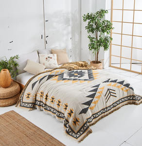 Stylish Design 100% Cotton Blanket Jacquard Throw 230x260cm 90x102inch Jacquard Collection Blanket Bedspread - Product Image 5