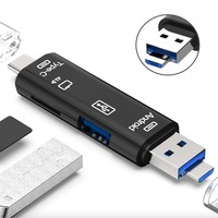 Tipo C y Micro USB y USB 3 en 1 Lector de tarjetas Universal OTG TF de alta velocidad para encabezados de extensión de computadora de teléfono Android