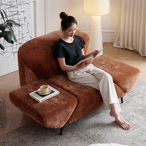 Sillón Individual de Tela Chenille Suave de Estilo Minimalista Italiano, Sofá Cama con Reposabrazos Ajustables para Sala de Estar - Product Image 2