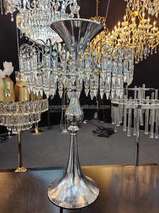 High Quality Crystal Metal <strong>Flower</strong> <strong>Vase</strong> Holders Centerpieces Crystal <strong>Flower</strong> Arrangement Stand Table Wedding Centerpieces - Product Image 4