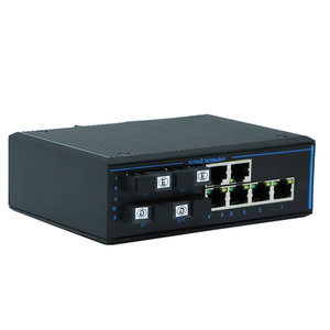 ตัวแปลงสัญญาณอีเธอร์เน็ต SFP เป็น RJ45 สำหรับอุตสาหกรรม ขายดี 10/100/1000Mbps 6 พอร์ตเครือข่าย 4 SFP ติดตั้งบนราง DIN รองรับ POE ตัวรับส่งสัญญาณไฟเบอร์ - Product Image 5