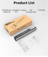 Probador de Cables con Luz Roja, Puntero Láser de Alta Potencia, Alcance de 5-30 km, Batería de 1800 mAh, 40 h de Duración, Recargable por USB, 3H-20C+60C