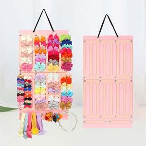 Support mural personnalisé pour nœuds et pinces à cheveux, organisateur de bandeaux pour bébés en plastique et bois – Meilleures ventes - Product Image 1