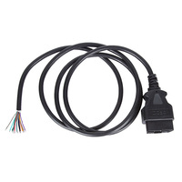 16-poliger OBD-II Stecker auf offenes Kabelende OBD2-Kabel 30cm/12 DIY Auto-Verlängerungskabel Schwarz