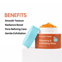Masque Visage Exfoliant Éclaircissant Privé à l'Enzyme de Citrouille Naturelle AHA et Ferment Probiotique