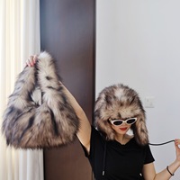 Sac à main tendance en fausse fourrure pour femme, style streetwear, imprimé léopard, doux, à porter à l'épaule, Libi