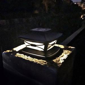 Solar Panel Pipe Pillar <b>Post</b> Square IP65 Waterproof Polycrystalline Cap Fence Lamp Outdoor Garden Street LED <b>Light</b> - Product Image 1