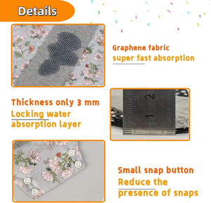 <span class=keywords><strong>Serviettes</strong></span> <span class=keywords><strong>hygiéniques</strong></span> en <span class=keywords><strong>coton</strong></span> réutilisables pour femmes, <span class=keywords><strong>serviettes</strong></span> menstruelles à ailes, super absorbantes <span class=keywords><strong>lavables</strong></span>, 22x28cm, vente en gros - Product Image 5