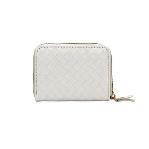 ארנק כרטיסי אשראי לנשים מעור PVC ארוג עם חריצים מרובים לכרטיסים, ארנק אקורדיון - Product Image 6