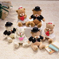 Vente en gros d'ours en peluche jouets personnalisés poupée en peluche ours en peluche décor de mariage couple ours en peluche jouets