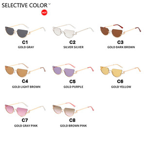 Lunettes de soleil œil de chat 2024 jaunes, monture rétro concave, style vintage de haute qualité, lunettes haut de gamme nouvelle collection - Product Image 5