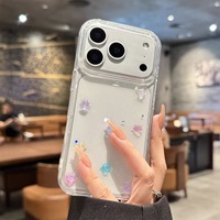 Coque de téléphone souple en TPU transparente avec papillon 3D effet goutte de colle, style INS, compatible avec iPhone 16, iPhone 16 Plus, 17 Pro Max, XR, 14 Plus
