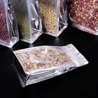 Sachets de poudre scellables personnalisés en aluminium transparent avec fermeture éclair pour emballage de pâtisserie