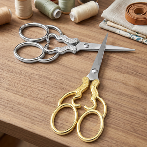 Hot Selling Vintage Straight Sharp Stainless Steel Alloy Handle Embroidery Craft <b>Sewing</b> <b>Scissors</b> - Product Image 2